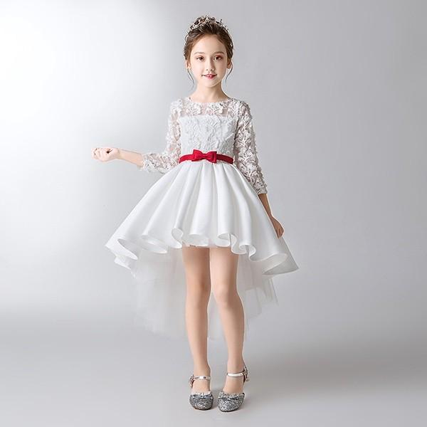 キッズ ドレス パーティードレス お姫様 ワンピース 子供ドレス 女の子 ファスナータイプ 長袖 子供服 かわいい ホワイト フィッシュテール Blog Novasafra Com Br