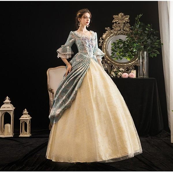 貴族 ドレス ステージ衣装 舞台衣装 オペラ声楽 中世貴族風 お姫様 宮廷 お嬢様 パーティー Cosply 演奏会用ロングドレス 刺繍 フリル Aライン Buyee 日本代购平台 产品购物网站大全 Buyee一站式代购 Bot Online