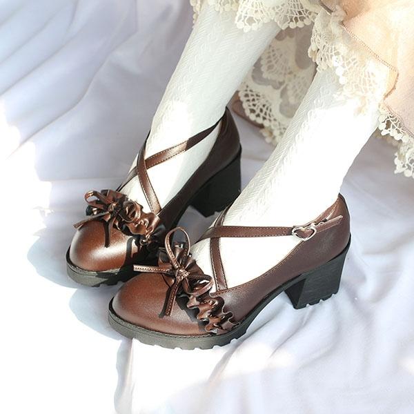 ロリータ靴 レディースシューズ パンプス メイド靴 可愛い 姫様 お嬢様