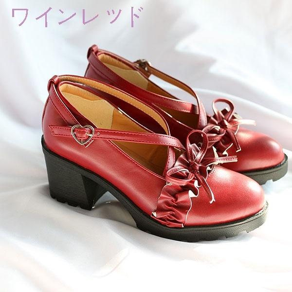 ロリータ靴 レディースシューズ パンプス メイド靴 可愛い 姫様 お嬢様