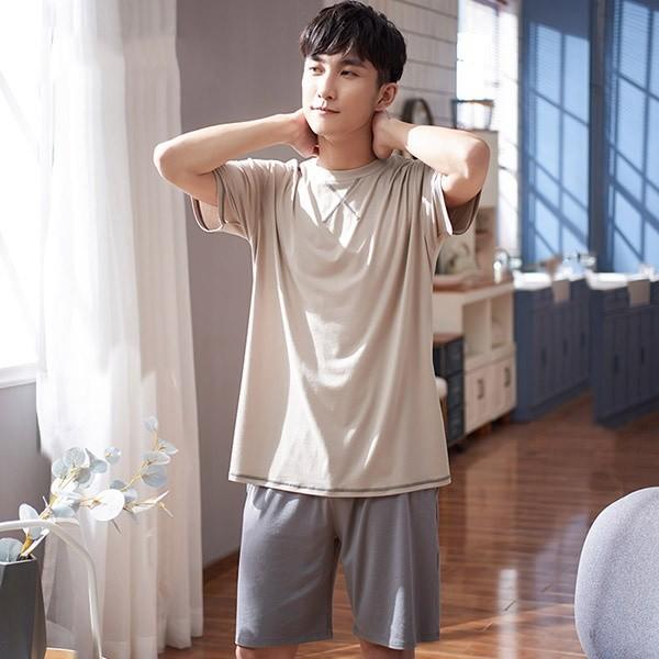 パジャマ 上下セット メンズ 半袖 無地 部屋着 寝間着 ルームウェア 夏 着心地いい 涼しい Dd198n1 イツモストア 通販 Yahoo ショッピング