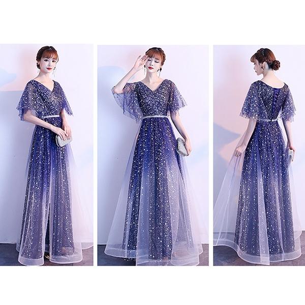 ロングドレス 母親 結婚式 フォーマル ワンピース 演奏会 袖付き