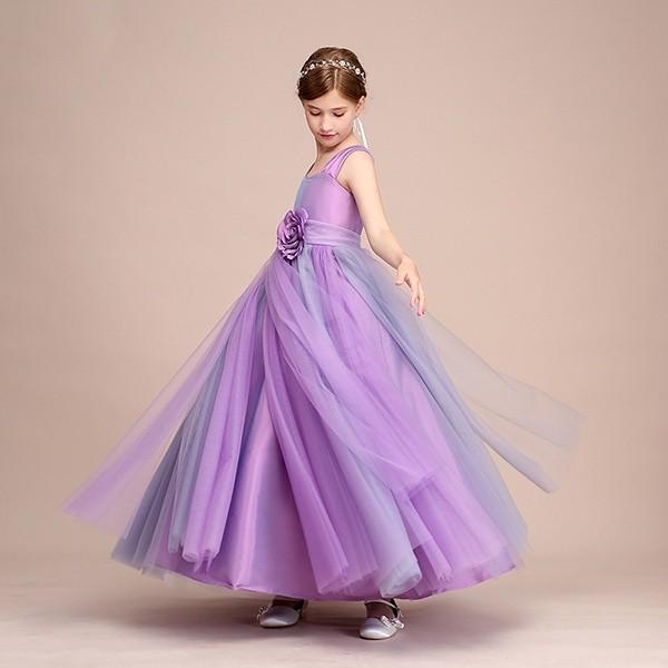 子供ドレス ピアノ発表会 ロングドレス 肩出し 袖なし 上品 女の子