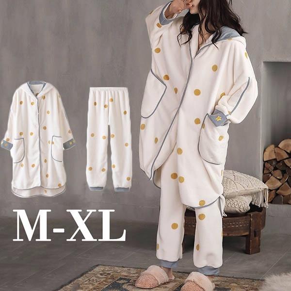史上最も激安 ルームウェア 寝巻き 寝間着 上下セット かわいい 暖かい ドット 水玉柄 パジャマ 着心地よい レディース ゆったり 激安特価 Atempletonphoto Com