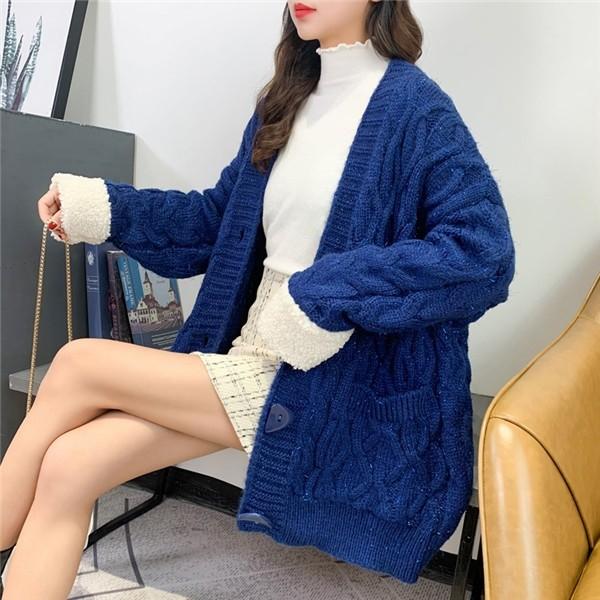 ざっくりニット カーディガン セーター ケーブル編み ロング ざっくりニット カーディガン セーター ケーブル編み ロング