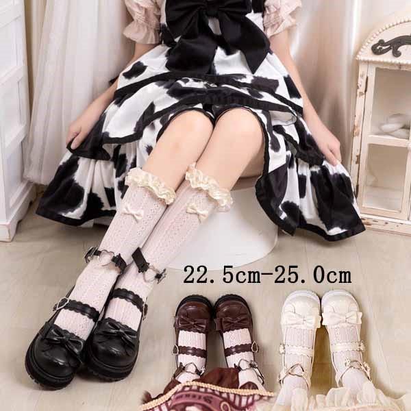 ロリータ靴 メイド靴 ロリータパンプス リボン 森ガール 可愛い お姫様