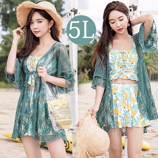 3点セット フリル ぽっちゃり 女性 セパレート 体型カバー 大きいサイズ 透け感 ラッシュガード K5138ze イツモストア 通販 Yahoo ショッピング