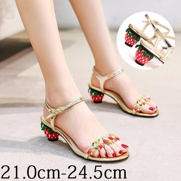 いちご ヒール サンダル レディース かわいい オシャレ 脚長 小さいサイズ ヒール6cm レジャー用 K5143ze イツモストア 通販 Yahoo ショッピング