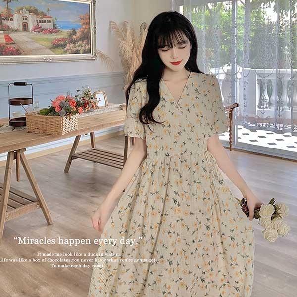 リゾートワンピース 花柄ワンピース 大人可愛い 夏ワンピース リゾート
