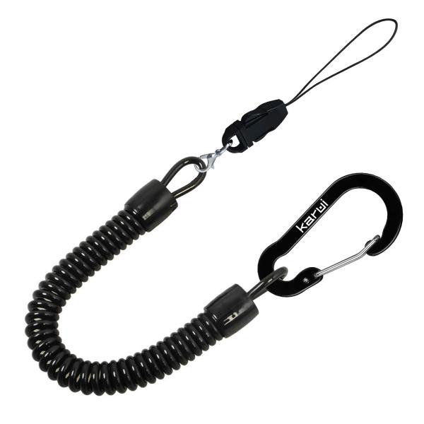 他サイト： Karui カールコードストラップ コイルストラップ 伸びる 太めタイプ ロック機能の商品画像