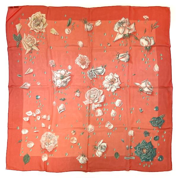 HERMES(エルメス) カレ90 モスリン LA ROSEE 薔薇の雫 スカーフ 
