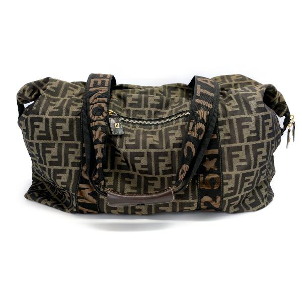 中古B/標準 フェンディ ヴィンテージ ズッカ ロゴ 旅行カバン 