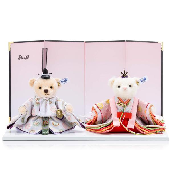 Steiff シュタイフ テディベア x ひな人形「木瓜紋」（きうりもん