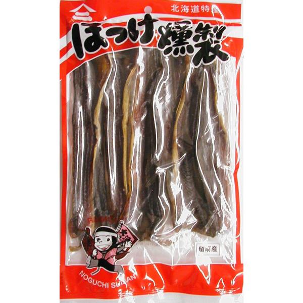 北海道の代表的な魚『ホッケ』は、春と秋が漁期です。その旬に獲れた新鮮なホッケに、独自の味付けをし、古くから伝わる燻製技術で風味豊かに仕上げました。ほど好く油ののったホッケは格別の美味しさです。そのまま豪快にむしってお召し上がりください。また...