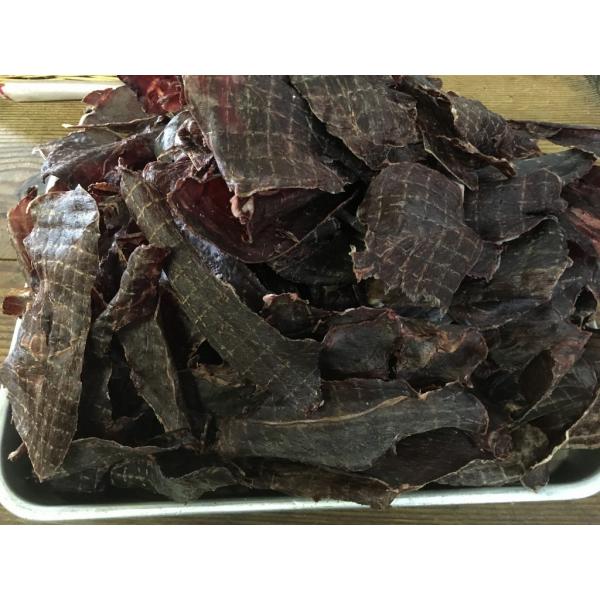 広島県産　鹿ジャーキー　１ｋｇ鹿肉を低温でじっくり乾燥しています（無添加）ペット食品：食べやすい薄切り。小型犬〜、ねこさんにどうぞ。