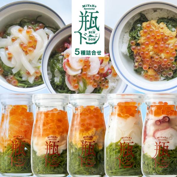 お中元 瓶ドン 5本セット 三陸名物 牛乳瓶 川秀 ギフト 誕生日 お祝い