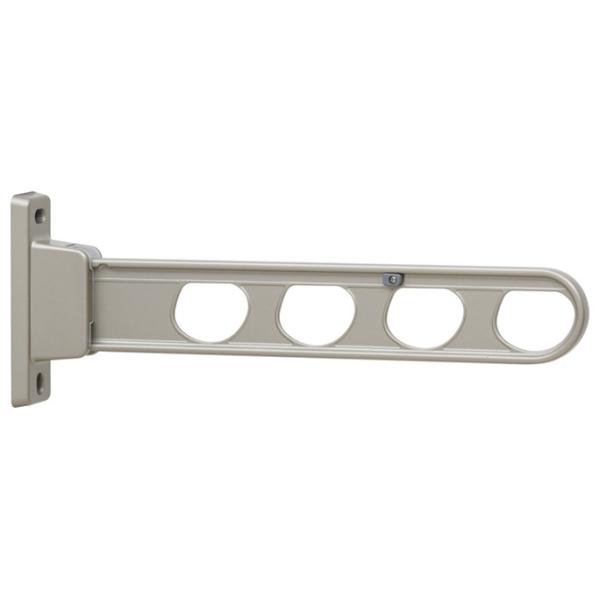 取付パーツは別売りです。→木部用取付パーツは HP-6 をおすすめ致します。●外から見られたくない時には水平使用、長いものを干す時は斜め上で使用と、2段の角度変更ができ、収納時もコンパクトです。●竿を挿したまますべての動作が可能で操作性抜群...