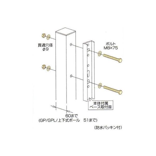 メール便 可 ホスクリーン 川口技研 物干し金物 取付パーツ アルミ支柱 取付け HP-1 2本入