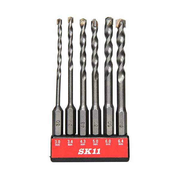 メール便 可  藤原産業 SK11 コンクリートドリルセット SICD-1 6本組