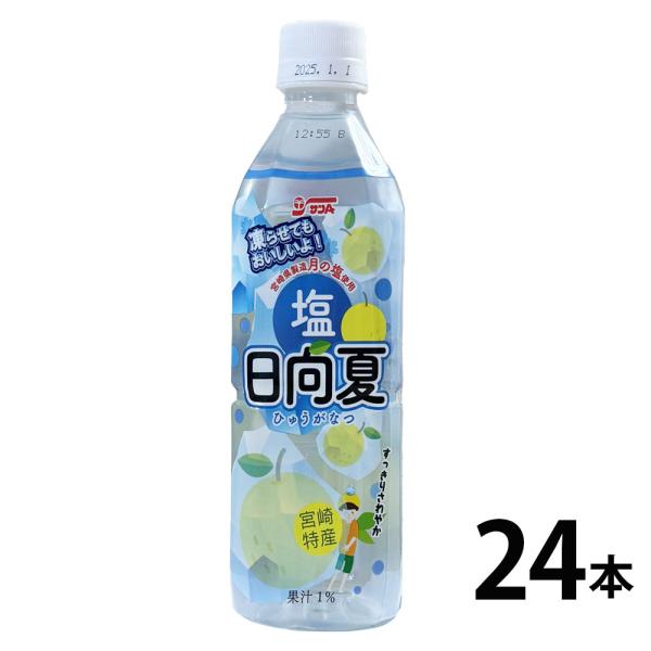 月間セール サンA 塩日向夏490ml 24本 冷凍対応ボトル 宮崎県農協果汁株式会社 国産 熱中症対策飲料 送料無料