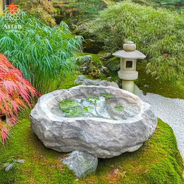 つくばい 手水鉢 石 睡蓮鉢 大型 おしゃれ 水鉢 メダカ鉢 庭 金魚鉢 坪庭 和風 モダン ビオト...