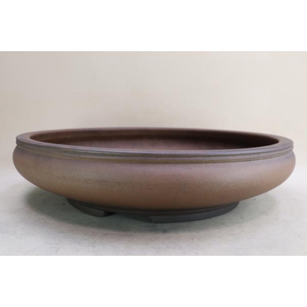 盆栽鉢　時代古鉢水庄園楕円丸縁紫泥大型盆栽平鉢 サイズ48x34x4cm程 iyoji-en_jdi-t333