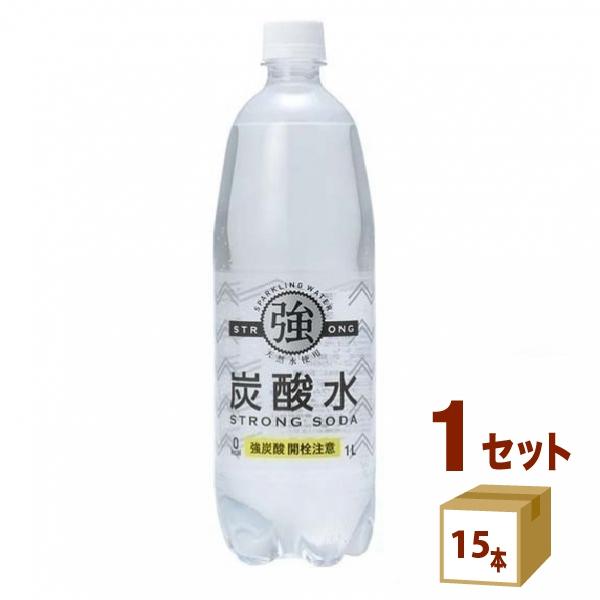 友桝飲料 強炭酸水 1L ペットボトル 1ケース 目安在庫= (計15ケース)