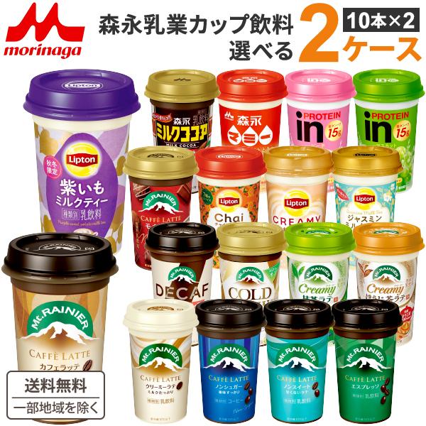 マウントレーニア 森永 カップ飲料選べるセット 2種類（10本×2ケース