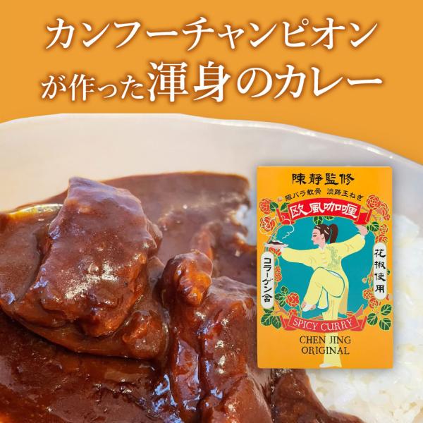 【陳静監修】 欧風カレー 200g 豚バラ軟骨 淡路島玉ねぎ コラーゲン含 花椒使用 国産 レトルト CURRY カレー カリー カンフー 太極拳 送料無料