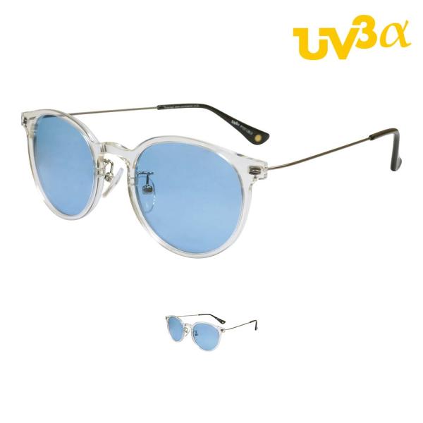 サングラス メンズ レディース UV 紫外線 カット UV400 偏光 ボストン ライトカラー ブルー レンズ 青 クリアフレーム 軽量 IZONE NEW YORK UV3a-p157 爆買