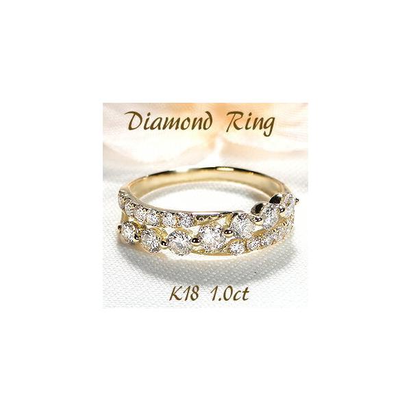 Pt900 K18YG 1.00ct ダイヤモンド リング 18金 ゴールド 人気 ダイヤ 