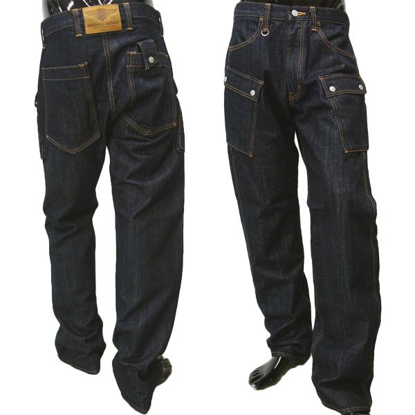 児島ジーンズ ワイド カーゴ パンツ ワークパンツ メンズ インディゴ RNB-1127W MCF