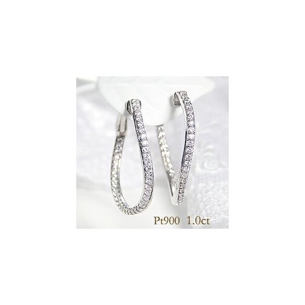 プラチナ900 1ct ダイヤモンド　フープピアス 楽天市場】Pt900【1.0ct】【G-SI-GOOD】ダイヤモンド 中折れ