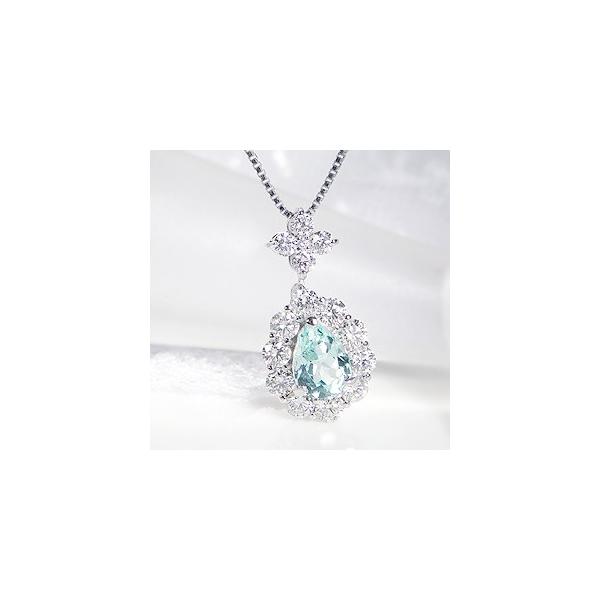 世界3代希少石　パライバトルマリン　天然ダイヤモンド　プラチナ　ネックレス　新品 N519 プラチナ 世界三大希少石 パライバトルマリンネックレス