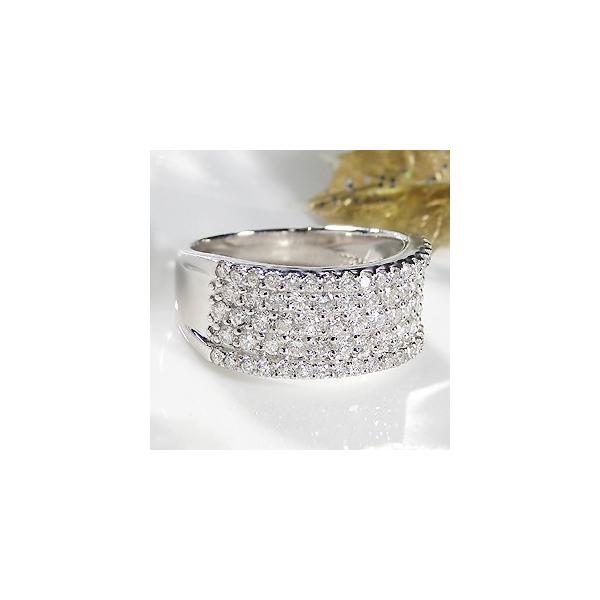 pt900 「1.20ct」 5連 ダイヤモンド パヴェリング ジュエリー SIクラス