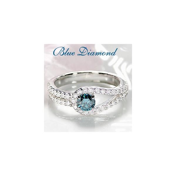 PT900 ブルーダイヤリング Pt900 ブルーダイヤモンド リング : ジュエリー for you - 通販