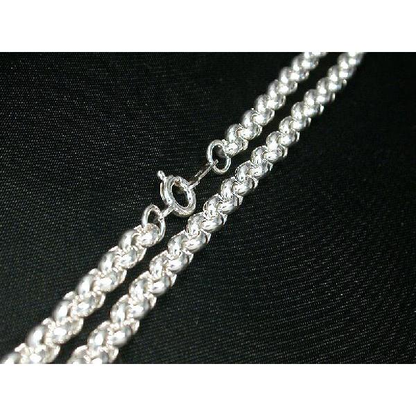 シルバー925 ロール チェーン レディース メンズ 4.5mm 40cm シルバー 