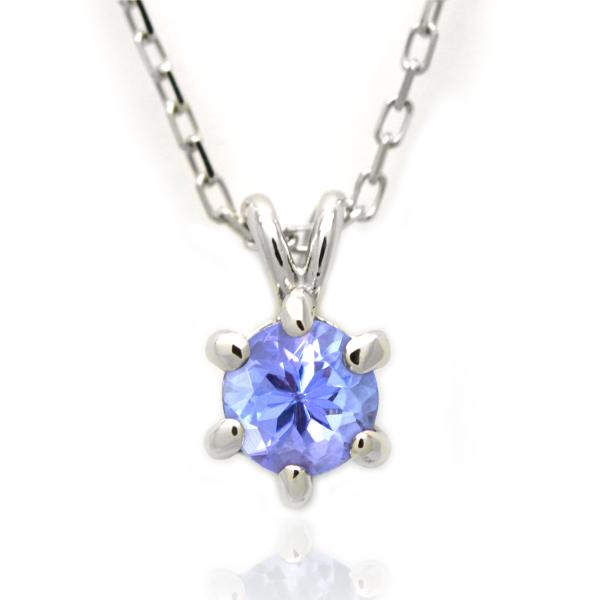 タンザナイト ネックレス プラチナ900 Pt900 12月 誕生石 Aup 4mm