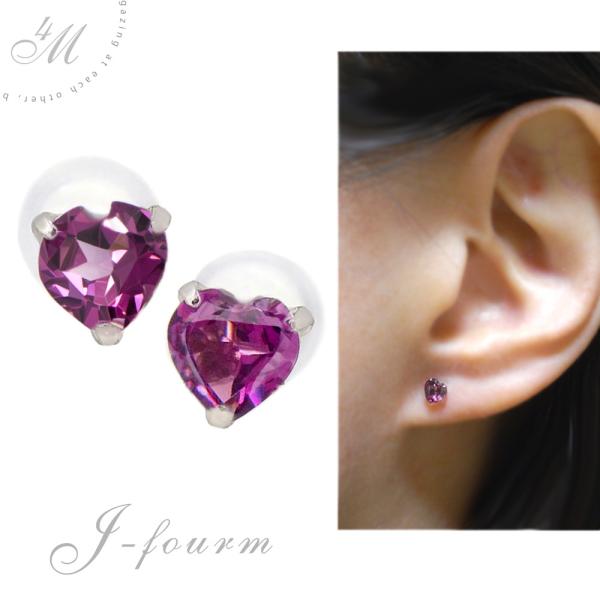 ロードライトガーネットハート型ピアスプラチナ ロードライトガーネット ピアス プラチナ レディース メンズ ハート