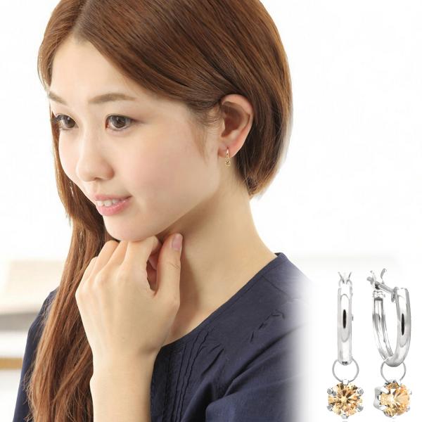 プラチナ pt900 ピアス 4mm レディース メンズ キュービックジルコニア