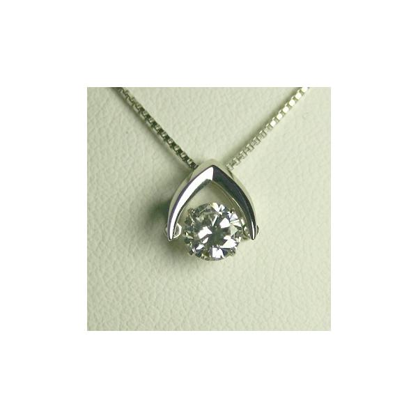 ダンシングストーン ダイヤモンド ネックレス 一粒 0.5ct 鑑定書付