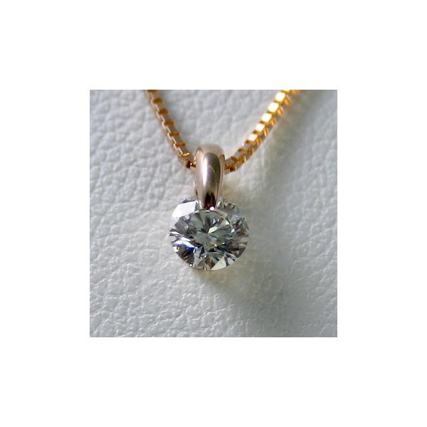 ダイヤモンド ネックレス K18PG 一粒 0.3ct 鑑定書付 0.367ct Gカラー