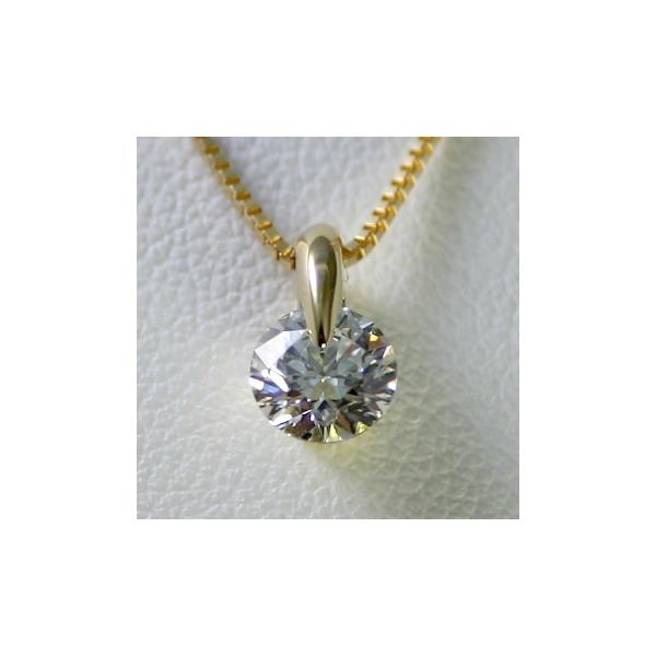 ダイヤモンド ネックレス K18 一粒 0.4カラット 鑑定書付 0.42ct D