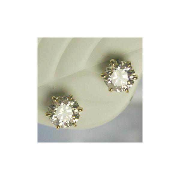 ダイヤモンド ピアス 一粒 K18 0.6ct 鑑定書付 0.6ctup Dカラー  