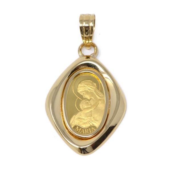 コイン マリア ペンダント トップ 金貨 K24 24金 枠 18金 : ジュエリー