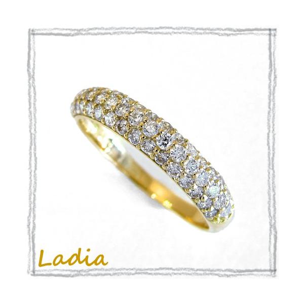 ダイヤモンド リング パヴェ K18 イエローゴールド 0.5ct : Ladia