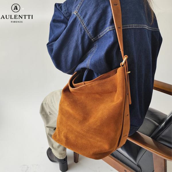 オウレンティ AULENTTI バケットバッグ ショルダーバッグ ワンショルダー レディース 牛革 牛床革 本革 レザー イタリア製  EL-L823 EL-BUCKETBAG-DO 爆買