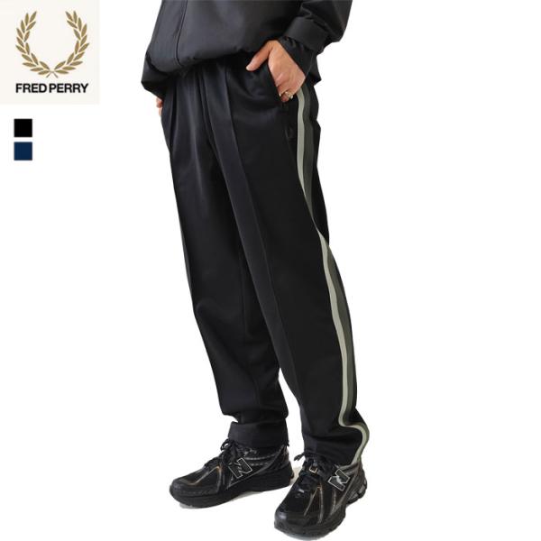 新品　未使用　タグ付き　Fred Perry ブラックパンツ テープロゴ Taped Track Pants(8 102：BLACK): | FRED PERRY JAPAN