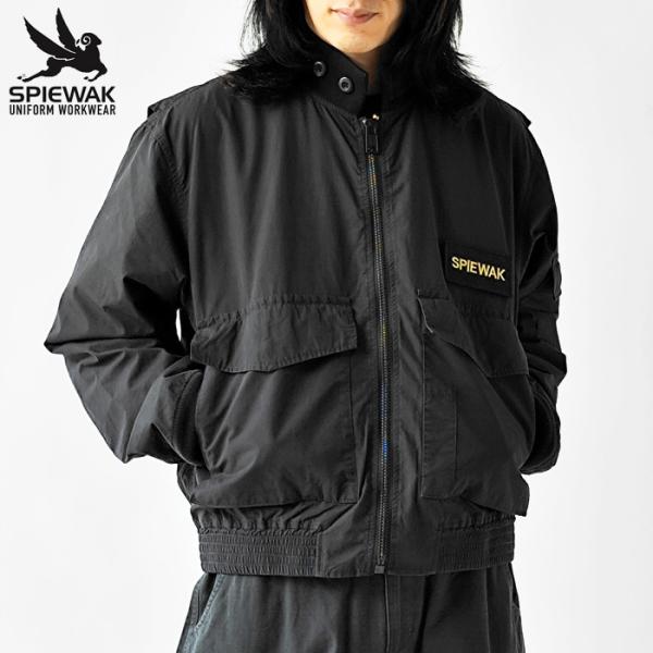 スピワック SPIWAK ジャケット G-8 WEP JACKET SHORT メンズ ブルゾン ミリタリー スタンドカラー コットンナイロン アウター 春 秋 黒 ブラック M L T01032