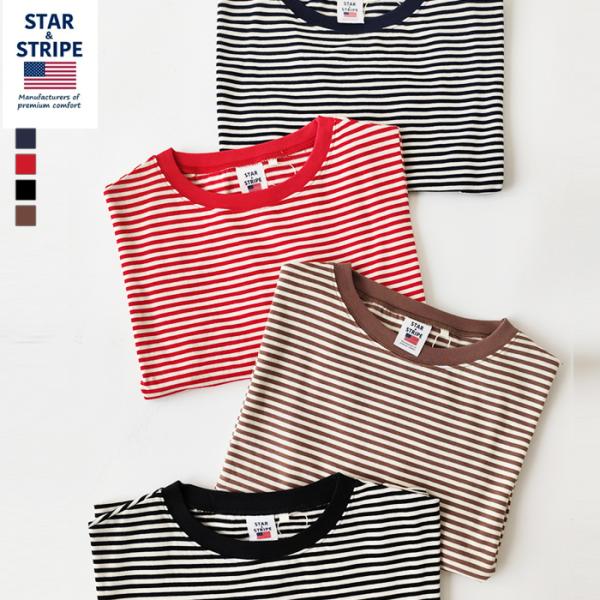 スターアンドストライプ Tシャツ 半袖 レディース STAR&STRIPE RINGER TEE リンガーT カットソー ボーダー クルーネック SSMD-028 (ネコポス対象) 爆買